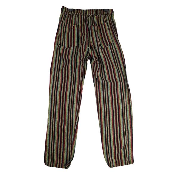Earthbound Trading Co Striped Cotton Pants Women's S Nepal Elastic Waist Hippie - Picture 2 of 10